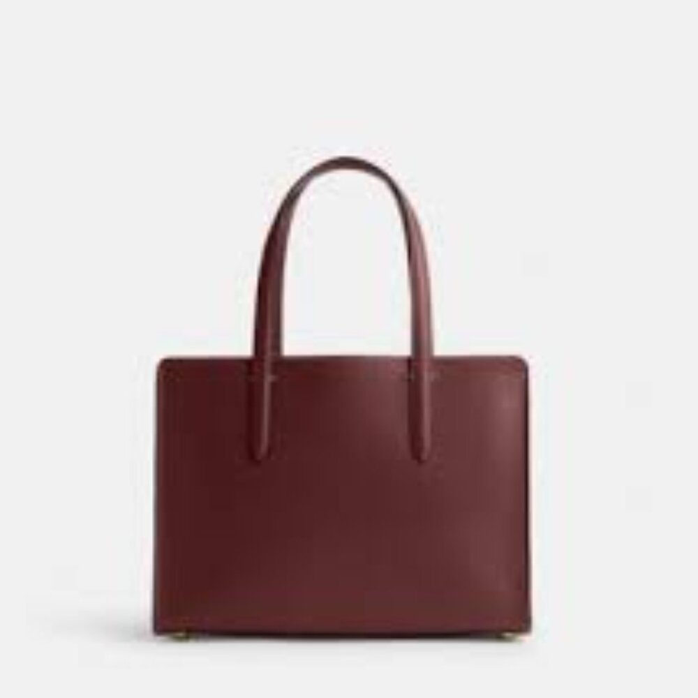 #159 - NWT, Coach Polished Pebble Leather Carter Carryall 28 Wine - Picture 2 of 11